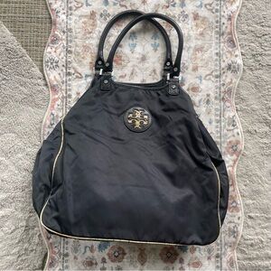 Tory Burch Black Tote with Gold Accents